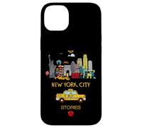 Carcasa para iPhone 14 Plus I Love NYC, New York City Wonderful Stories with Cartoon Art