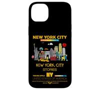 Carcasa para iPhone 14 Plus I Love NYC, New York City Wonderful Stories with Cartoon Art