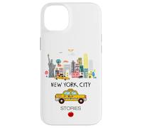 Carcasa para iPhone 14 Plus I Love NYC, New York City Wonderful Stories with Cartoon Art