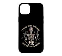 Carcasa para iPhone 14 Plus I Love-One Woman and Several Guns Lover Skeleton USA Flag