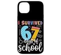 Carcasa para iPhone 14 Plus I Survived 67 Days of School Funny Back to School 100th Day