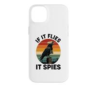 Carcasa para iPhone 14 Plus If It Flies It Spies Cuervo Vigilancia Pájaro Retro Conspiración