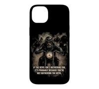 Carcasa para iPhone 14 Plus If The Devil Isn'T Bothering You... Men Christian Motorcycle