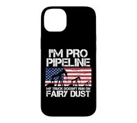Carcasa para iPhone 14 Plus I'm Pro Pipeline Trucker Petróleo Gas Pipeliner Bandera Americana