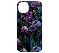 Carcasa para iPhone 14 Plus Iris Morado Art Nouveau Gótico Floral Estética Mística Luz