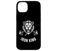 Carcasa para iPhone 14 Plus Iron King Lion Barbell Pesas Culturismo Gráfico