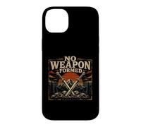 Carcasa para iPhone 14 Plus Isaías bíblica 54 17 No Hay Arma formada fe