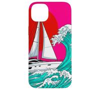 Carcasa para iPhone 14 Plus Japanese Wave Sailboat Sailing Boating Club Sailor