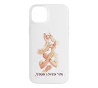 Carcasa para iPhone 14 Plus Jesus Loves You - American Sign Language Watercolor