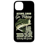 Carcasa para iPhone 14 Plus Jesus Said Go Fishing Fish Story Biblia Pesca Pesca de lubina