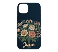 Carcasa para iPhone 14 Plus June Birth Flower Rose & Honeysuckle Floral Cute Birthday