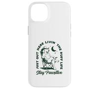 Carcasa para iPhone 14 Plus Just out Here Living The Ruff Life Stay Pawsitive Cowboy Dog