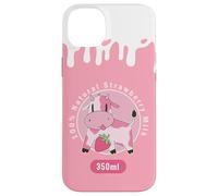 Carcasa para iPhone 14 Plus Kawaii Cute Pink Cow, Strawberry Milk Girl