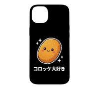 Carcasa para iPhone 14 Plus Kawaii Japonés Korokke Lover Crujiente Croqueta Comida Arte