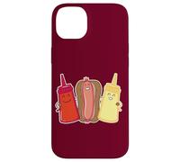 Carcasa para iPhone 14 Plus Kawaii Wiener Ketchup Salsas de Mostaza Friends Funny Hot Dog
