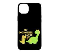 Carcasa para iPhone 14 Plus Kids My Godmother Loves Me Dinosaur for ahijado Regalos para Hijo