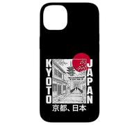 Carcasa para iPhone 14 Plus Kioto Japón Pagoda Torii Puerta Rojo Sol Bosquejo Retro