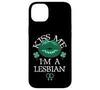 Carcasa para iPhone 14 Plus Kiss Me I'm a Lesbian St Patricks Day Green Lips Les Pride