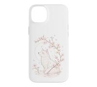 Carcasa para iPhone 14 Plus Kitsune Fox Cherry Blossoms Meditación Zen Yoga Vida Mujeres