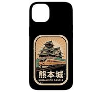 Carcasa para iPhone 14 Plus Kumamoto Castillo Japón Retro Tren Vintage Japonés Kanji