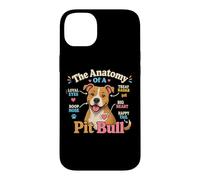 Carcasa para iPhone 14 Plus La anatomía de un Pitbull Funny Pitbulls Pitbull Dog Biology