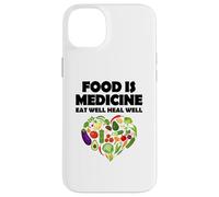 Carcasa para iPhone 14 Plus La Comida es Medicina Comer Bien Sanar Bien Vegano