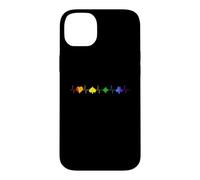 Carcasa para iPhone 14 Plus La Tarjeta de Latido del corazón de la Bandera del Arco Iris LGBT del póker se Adapta a la línea