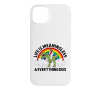 Carcasa para iPhone 14 Plus La Vida no Tiene Sentido Todo Muere Divertido Dinosaurio Jesús