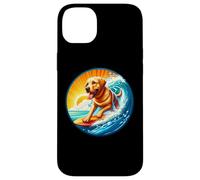 Carcasa para iPhone 14 Plus Labrador Retriever Perro Surfing Surfer Dueño Tabla de Surf Jinete