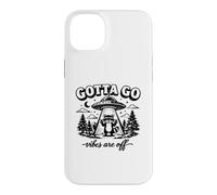 Carcasa para iPhone 14 Plus Las Vibraciones de Gotta Go están apagadas, Divertido Mapache UFO