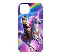 Carcasa para iPhone 14 Plus Laser Eyes Espacio Exterior Gato Montando Llama Unicornio UFO Tacos
