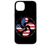 Carcasa para iPhone 14 Plus Lauburu Basque Country Cross Ikurrina Euskal Herria Bandera de Estados Unidos