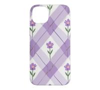 Carcasa para iPhone 14 Plus Lavanda Púrpura Argyle Flores Floral Floral