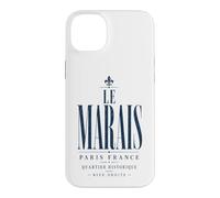 Carcasa para iPhone 14 Plus Le Marais Paris Francia Quartier Historique Azul Print