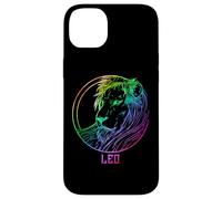 Carcasa para iPhone 14 Plus Leo Zodiaco León Arco Iris Gradiente Astrología Arte Gráfico