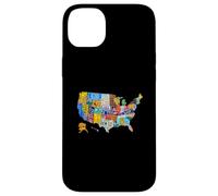 Carcasa para iPhone 14 Plus License Plate American Flag US Map Art American Map Shirt