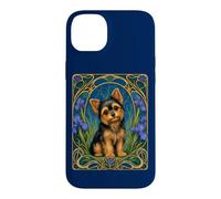 Carcasa para iPhone 14 Plus Linda Mezcla de Yorkie o Chorkie Art Nouveau Puppy Dog