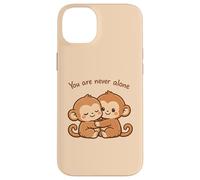 Carcasa para iPhone 14 Plus Lindo Abrazando Baby Monkeys Besties Apoyo Emocional Amor