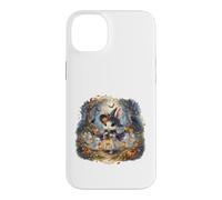 Carcasa para iPhone 14 Plus Lindo Conejo Bruja Halloween Espeluznante Bosque Fantasmas