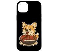 Carcasa para iPhone 14 Plus Lindo Corgi Spaghetti Pasta Lover