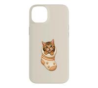 Carcasa para iPhone 14 Plus Lindo Gatito atigrado en Acogedor calcetín Gato mamá Cutecore Kawaii