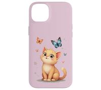 Carcasa para iPhone 14 Plus Lindo Gatito con Mariposas - Lindo Amante de los Gatos