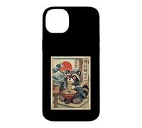 Carcasa para iPhone 14 Plus Lindo Mapache Comiendo Fideos Ramen - Estilo japonés Ukiyo-e