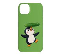 Carcasa para iPhone 14 Plus Lindo pingüino Equilibrio Pepino Dibujos Animados Arte