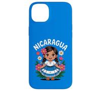 Carcasa para iPhone 14 Plus Lindo Vestido Tradicional para niña de Nicaragua con Arte de Bandera para niños