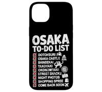 Carcasa para iPhone 14 Plus Lista de tareas de Osaka Japón Recuerdo del Castillo de Kansai Dotonbori