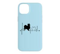 Carcasa para iPhone 14 Plus Los Perros Papillon Dog My Heartbeat EKG Son mis Amantes de los Perros cardiovasculares