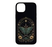 Carcasa para iPhone 14 Plus Luna Moth Celestial Botánico Fases Lunares Gótico Boho