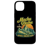 Carcasa para iPhone 14 Plus Machu Picchu Perú Viajes Andes Montañas Puesta del Sol Retro