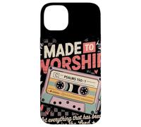 Carcasa para iPhone 14 Plus Made To Worship Psalm 150:1 Casete Retro Alabanza Fe